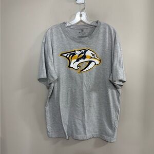 Fanatics Gray Short Sleeve Tee Nashville Predators NHL Size XL